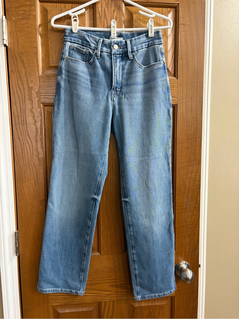 Good American Good Legs Straight Mid Rise Jeans, Women’s 6/28
